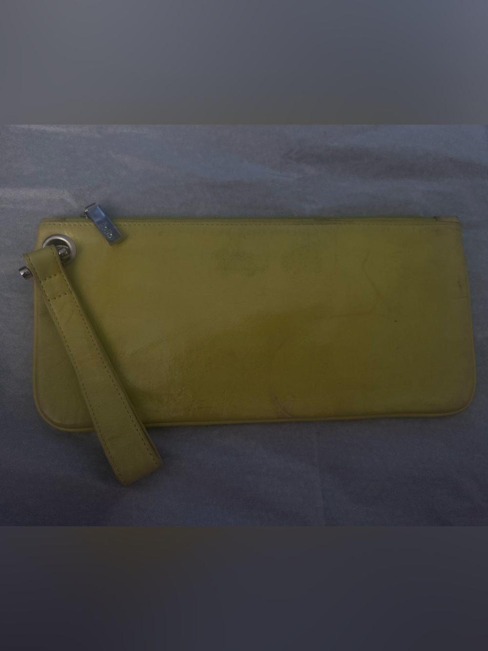 HOBO Lemon Yellow Leather Zip Pouch